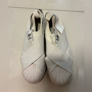 Adidas Women's Cream Slip-On Sneakers